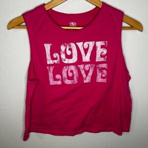 Athletic Works Pink Sleeveless Crop Muscle Tee